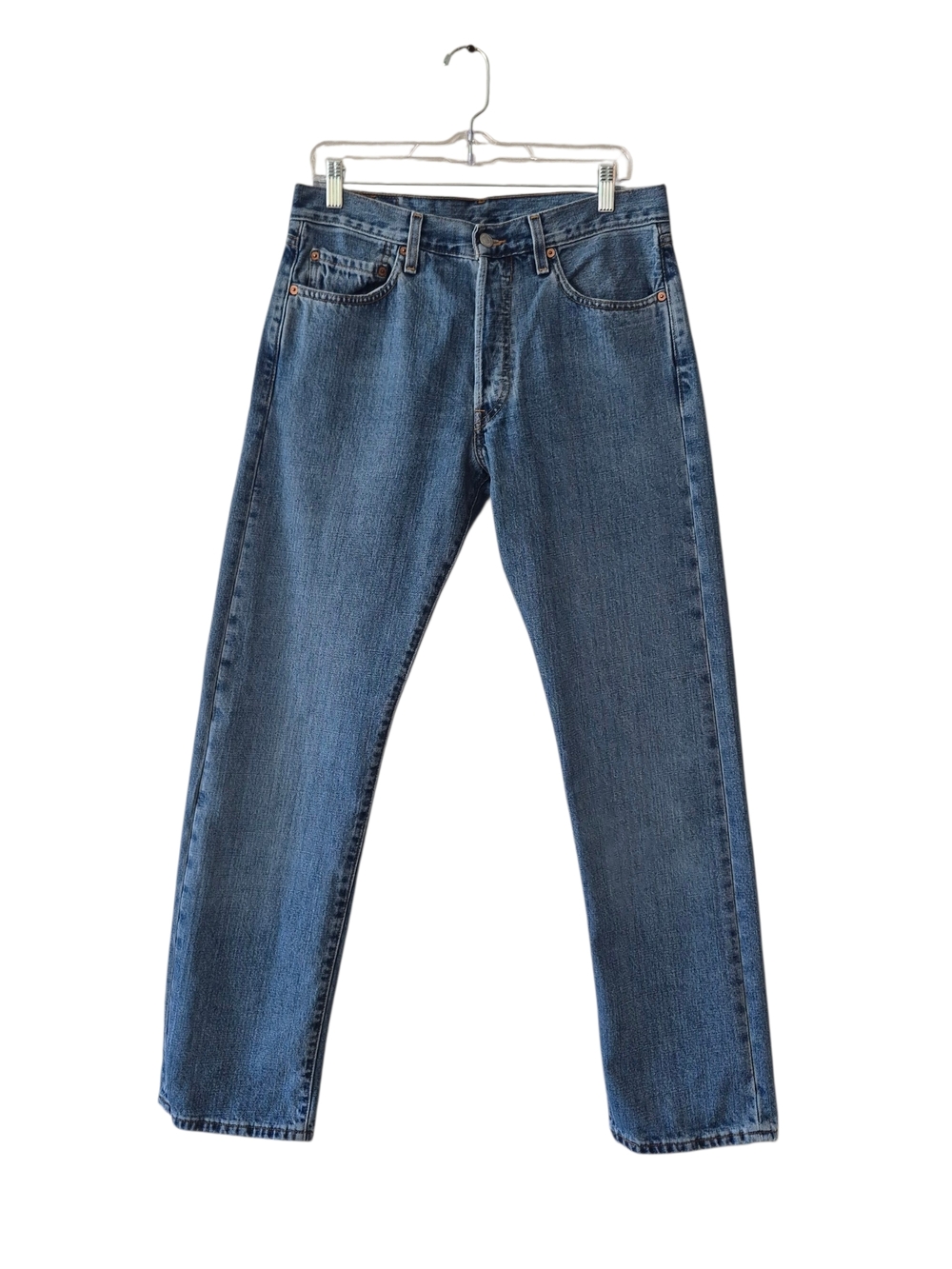 ​Levi's 501 Original Fit Jeans Men's 32x32 Medium Wash Blue 100% Cotton Y2K